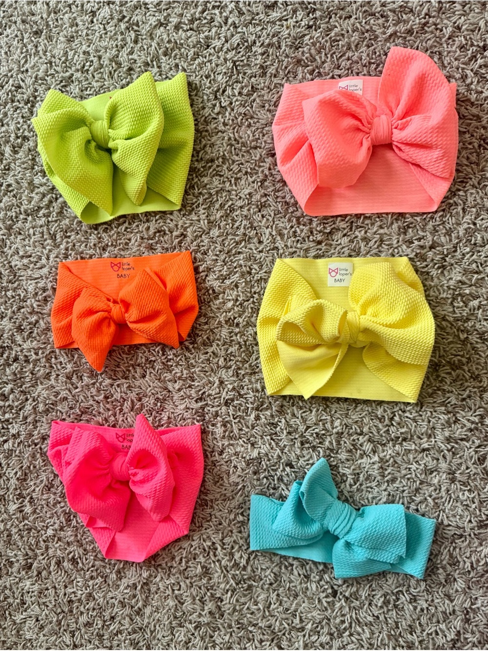 Neon Bow Headbands - Pack of 6 little lopers